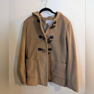 Tan Toggle Coat with Hood